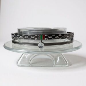 G logo Silvertone stainless steel red N green  Crystal bangel bracelet NEW